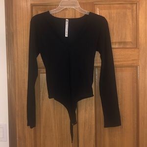 Black long sleeve bodysuit